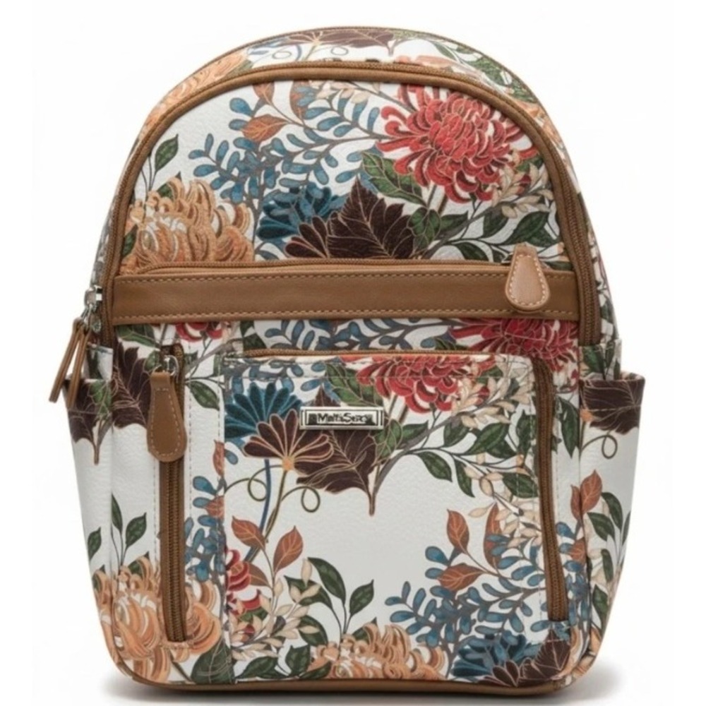 MultiSac Backpack Women Small White Multi Floral NWT Multi-Pocket Bag